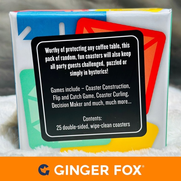 NWOT Ginger Fox‎ Coaster Games, 25 Wipe Clean Coasters - Picture 3 of 7